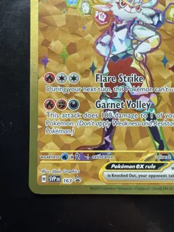 Pokemon Terapagos Ultra Prem. Box Cinderace ex 163 Gold Black Star Promo (NM) - Image 4