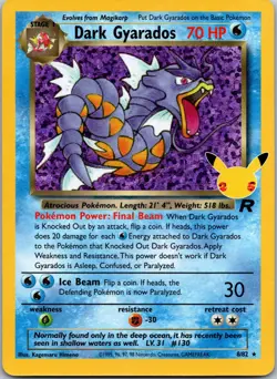 Pokemon Dark Gyarados Holo Celebrations: Classic Collection 8/82 NM - Image 1