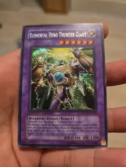 Yugioh Elemental Hero Thunder Giant EHC2-EN004 Secret Rare Limited Ed NM-VLP - Image 2