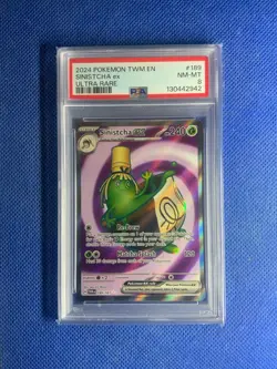 Sinistcha ex 189/167 Twilight Masquerade (TWM) NM Full Art Pokemon Card Psa 8 - Image 3