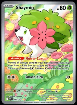 Pokemon TCG Shaymin 185/182 2025 Destined Rivals Illustration Rare Card - NM - Image 1
