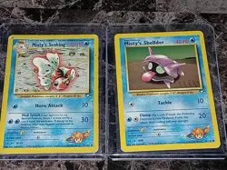 Misty's Seaking Poliwhirl Shellder Pokemon Card Lot x3 55/132 53/132 89/132 - Image 3