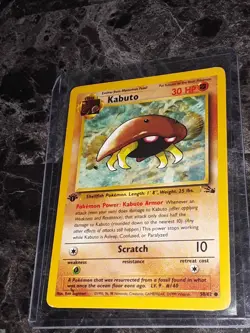 1st Edition Kabuto 50/62 - Fossil Common - Pokemon Card - LP - Image 1