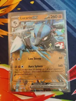Lucario ex 017 Prize Pack Series Promo Stamped Card Holo Pokemon - Image 1