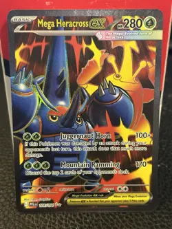Mega Heracross ex FULL ART 108/094 Pokemon Cards Phantasmal Flames - PACK FRESH - Image 1