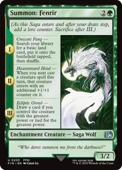 Summon: Fenrir NM Final Fantasy MTG Magic the Gathering Green English Card - Image 1