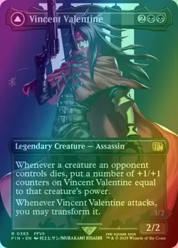 Vincent Valentine (FOIL Borderless) - NM - Magic the Gathering (MTG) - FIN #383 - Image 1