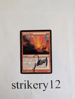 1x Searing Blaze - Worldwake - Signed by James Paick - MTG - Image 1