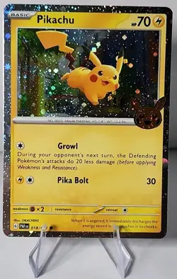 Pokemon TCG Halloween ToT Pikachu Cosmos Holo w/Swirls 018/091 Near Mint - Image 1