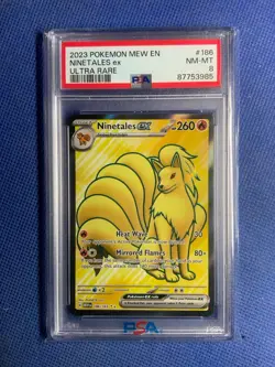 PSA 8 Ninetales Ex 186 Ultra Rare Pokemon 2023 Pokemon Mew En-151 - Image 1