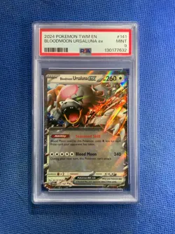 2024 Pokemon Twilight Masquerade BLOODMOON URSALUNA EX Holo 141/167 PSA 9 - Image 1