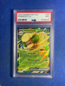 2025 POKEMON WHT EN-WHITE FLARE 005 WHIMSICOTT EX PSA 9 ( Case Damaged) - Image 1