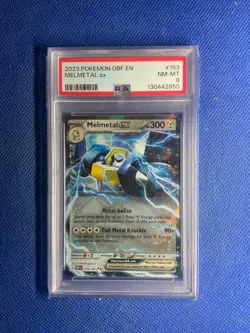 2023 POKEMON OBF EN-OBSIDIAN FLAMES #153 MELMETAL EX PSA 8 - Image 1