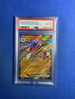 2025 POKEMON DRI EN-DESTINED RIVALS #104 CYNTHIA'S GARCHOMP EX PSA 8 - Image 1