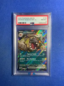 2025 Pokemon Destined Rivals EN Arven’s Mabosstiff EX #139 PSA 8 - Image 3