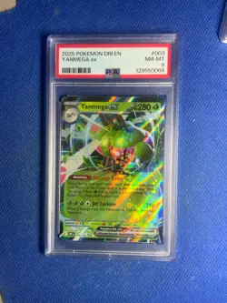 2025 Pokemon SV Destined Rivals DRI EN Yanmega ex #003/182 Psa 8 - Image 1