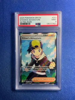 2025 Pokemon Destined Rivals Ethan's Adventure Ultra Rare #221 PSA 9 MINT - Image 1