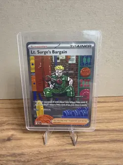 2025 Pokemon Mega Evolution Lt Surge's Bargain Special Illustration Rare 185/132 - Image 1