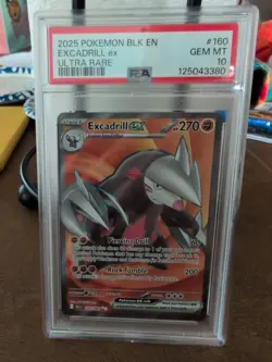 Excadrill Ex Ultra Rare 160 PSA 10 Gem Mint 2025 Pokemon Blk En - Image 1