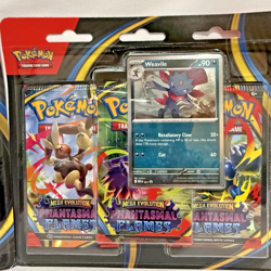 Pokemon Mega Evolution Phantasmal Flames 3Pk Blister LOT Sneasel & Weaville NEW - Image 3