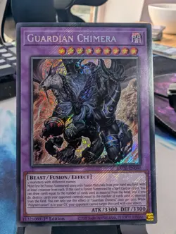 YuGiOh! Guardian Chimera BACH-EN040 Secret Rare 1st Ed - Image 1