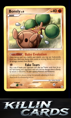 Bonsly 71/130 Pokemon Common Diamond and Pearl Card LP - Image 1