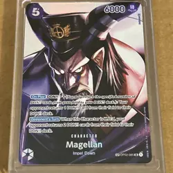 One Piece Card Game Magellan SP OP02-085 SR Alternate Art Parallel NM - Image 1