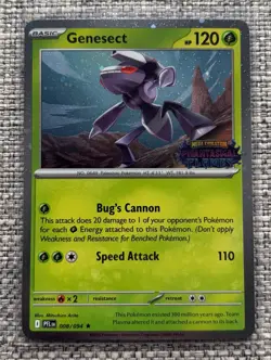 Genesect 008/094 Mega Evolution Phantasmal Flames Best Buy Promo Card Stamped - Image 1
