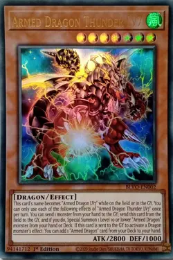BLVO-EN002 ARMED DRAGON THUNDER LV7 ULTRA RARE 1ST EDITION YuGiOh CARD - Image 1
