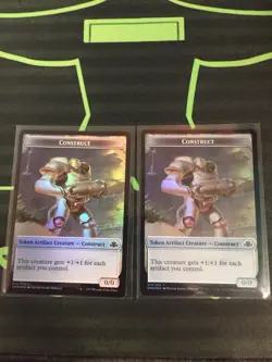 MTG Magic The Gathering Construct Token Foil X2 DMR Artifact - Image 1