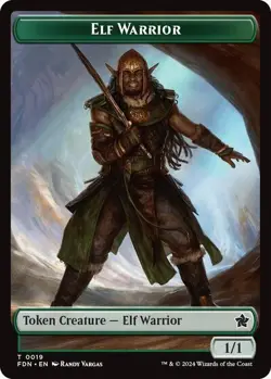 Elf Warrior 19 // 20 MTG NM Foundations - Image 1