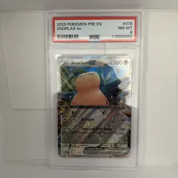Pokemon TCG Snorlax EX 076/131 Double Holo Rare Prismatic Evolutions 2025 PSA 8 - Image 1