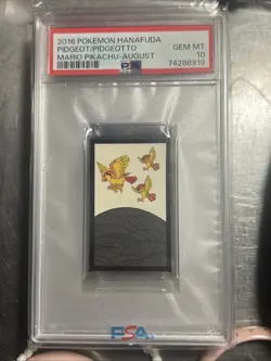 Pidgeot Pidgeotto PSA 10 2016 Pokemon Hanafuda Mario Pikachu August Card - Image 1