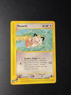 Meowth 78/144 Skyridge Common Non-Holo Pokemon Card WOTC 2003 - Lightly Played - Image 1