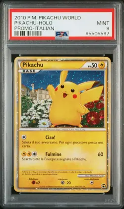 Pikachu Pokemon 2010 Holo PW Pikachu World Italian PSA 9 - Image 1