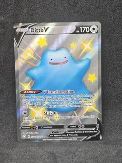 Ditto V SHINY SV118/SV122 Shining Fates NM Full Art Ultra Rare Pokemon TCG - Image 1
