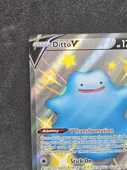 Ditto V SHINY SV118/SV122 Shining Fates NM Full Art Ultra Rare Pokemon TCG - Image 2