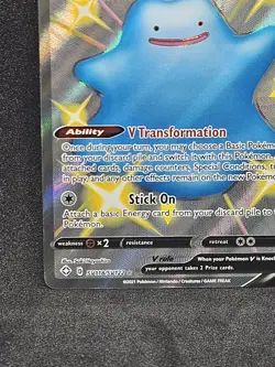 Ditto V SHINY SV118/SV122 Shining Fates NM Full Art Ultra Rare Pokemon TCG - Image 4