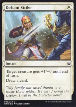 4X DEFIANT STRIKE 009/264 WAR OF THE SPARK MTG MAGIC NM X4 - Image 1