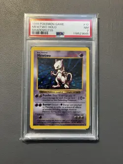 PSA 7 Shadowless Holo 🌟Pokemon Mewtwo Base Set Rare #10 - Image 1
