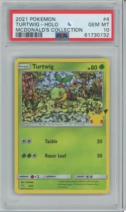 2021 Pokemon Mcdonald's Collection #4 Turtwig - Holo (PSA 10 GEM MINT) - Image 1