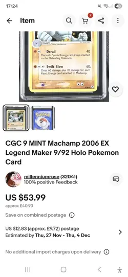 Pokemon Cards Collection Reserved 12 CGC Graded Machamp Cards - Image 3