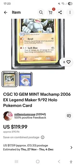 Pokemon Cards Collection Reserved 12 CGC Graded Machamp Cards - Image 4