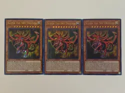 Yugioh Slifer the Sky Dragon x 3 - Limited Edition Ultra Rare MP Free Holo Card - Image 1