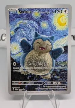 Pokemon Snorlax Starry Night Van Gogh Beautiful Moon ACG Star Trading Card NM - Image 1