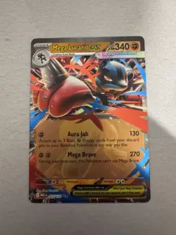 Pokemon TCG Mega Lucario EX 077/132 Ultra Rare Holo Card Mega Evolutions - Image 1