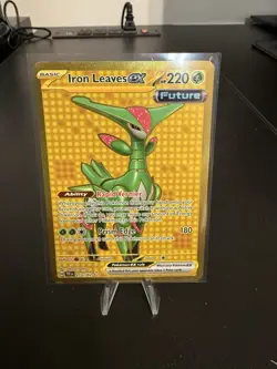 Pokemon Card Iron Leaves ex 213/162 Sv05: Temporal Forces Holo Gold Hyper Rare - Image 1