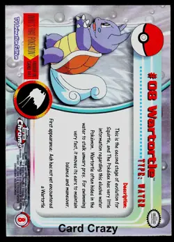 Wartortle #8 - Topps Chrome Series 1 Pokemon Card Played - Image 2