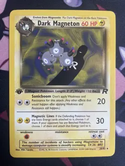 Dark Magneton 28/82 1st Edition Team Rocket Non-Holo WOTC Pokemon Card NM-LP - Image 1