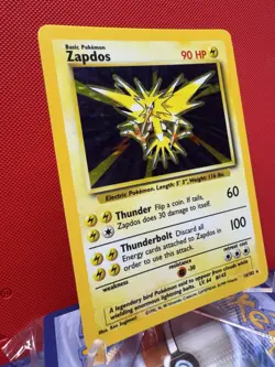 Zapdos 016/102 Base Set Holo WOTC Pokemon Card MP #455 - Image 2